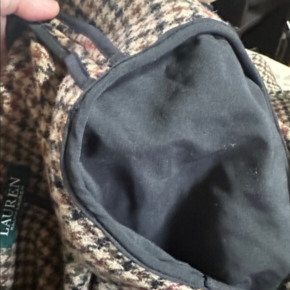 Lauren Ralph Lauren Wool Houndstooth Belted Trench Coat Women’s Large – 2018 - Picture 9 of 10